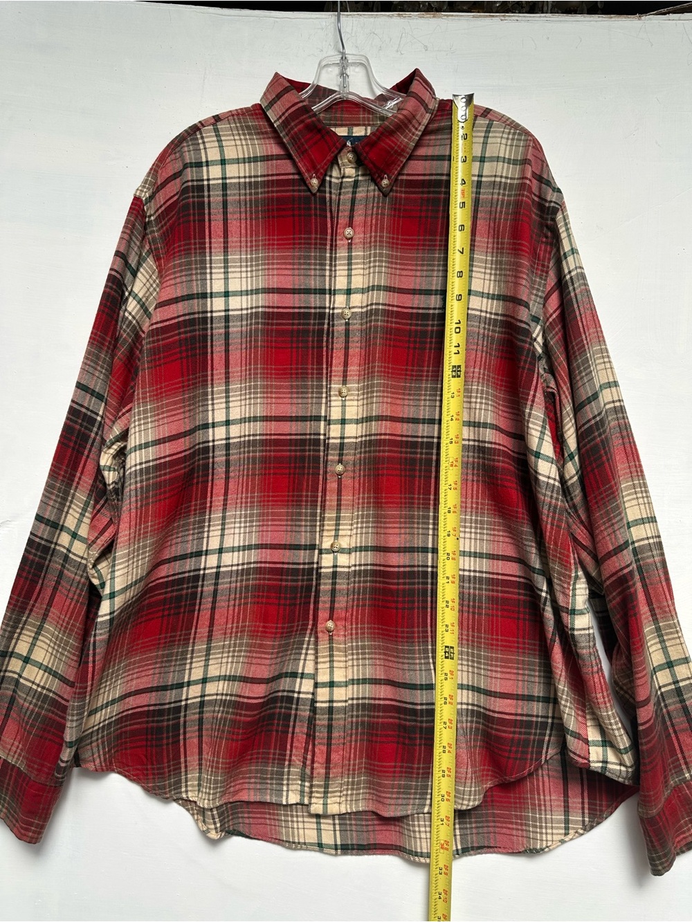 VTG 90S POLO RALPH LAUREN MEN’S SHIRT CLASSIC FIT PLAID BUTTON DOWN FLANNEL XXL